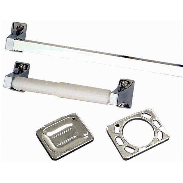 Ldr 4 Piece Chrome Entree Series Bathroom Set  161-1680, Ldr Industries, Mfr#: 161-1680